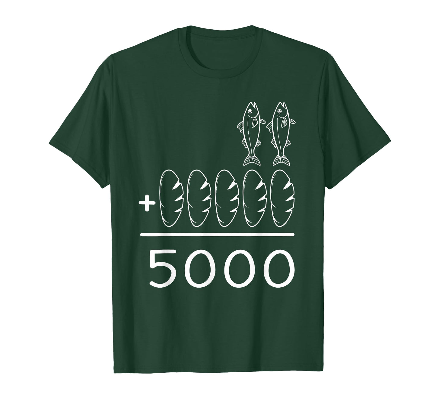 2 Fishes 5 Breads Jesus Feeds The 5000 Christian Bible Verse T-Shirt
