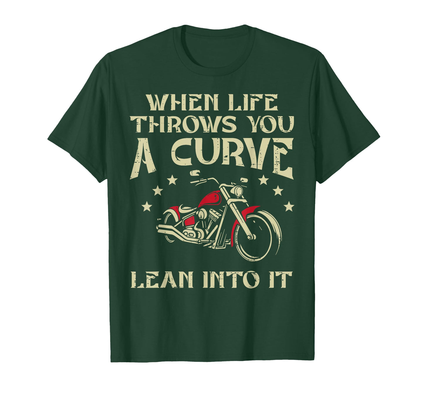 Biker When Life Throws You A Curve Motorcycle Men Women Kids T-Shirt