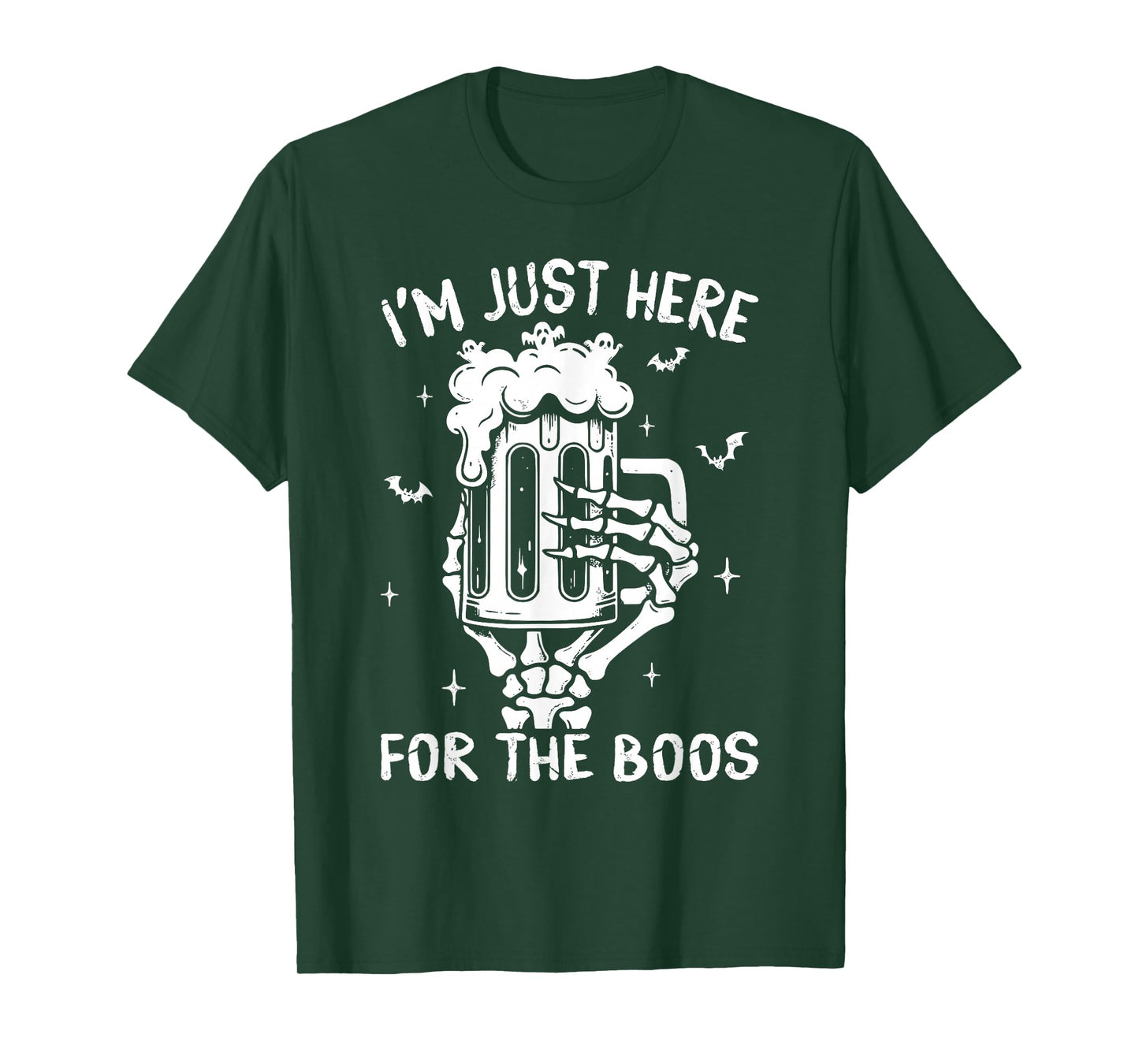 I'm Just Here For The Boos Skeleton Funny Halloween Costume T-Shirt