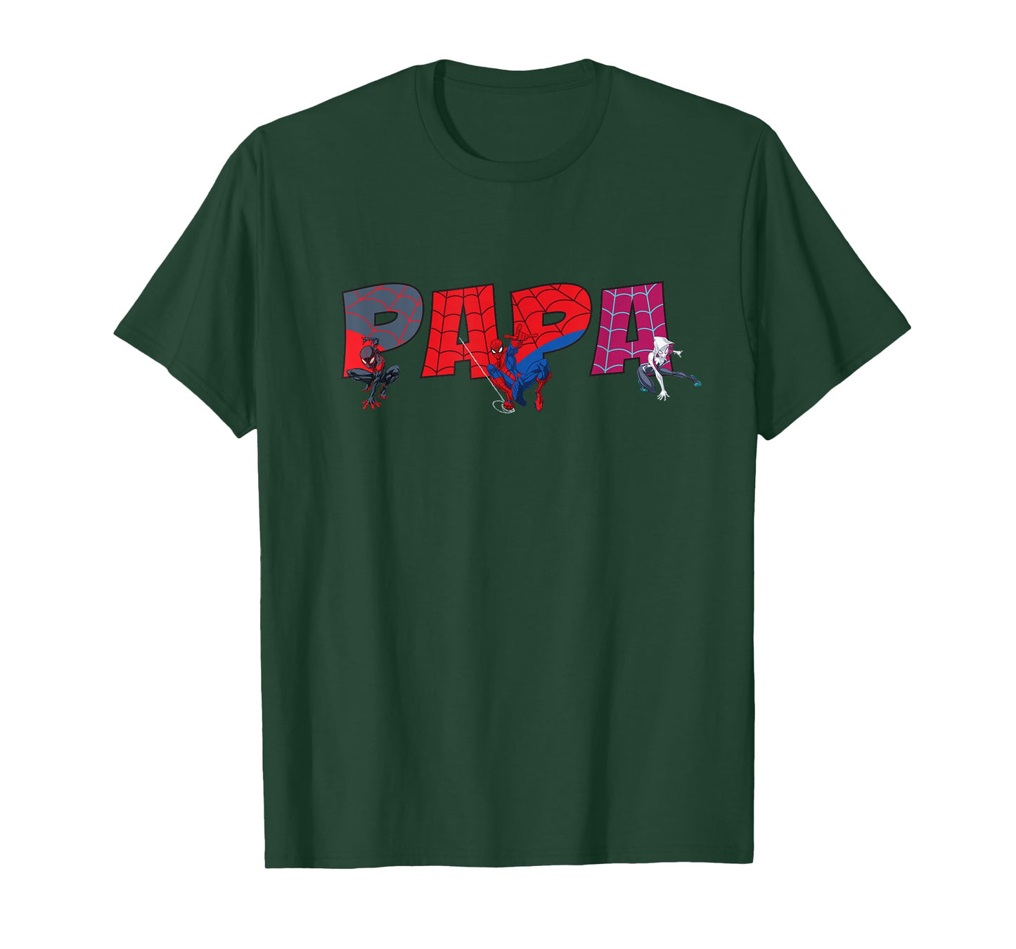 Marvel Spider-Man Trio Papa Father's Day Family Trip B-Day T-Shirt