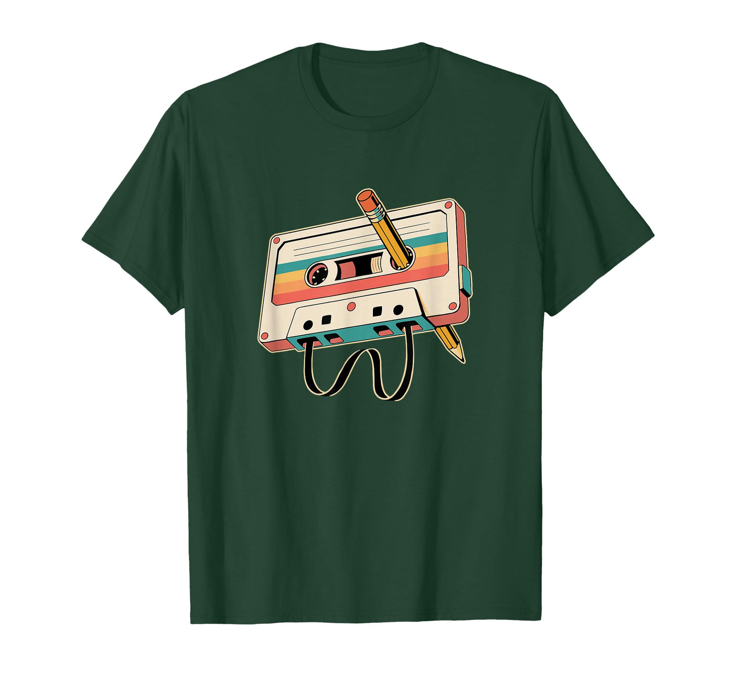 Retro Cassette Tape with Pencil 80s 90s Music Vintage Party T-Shirt