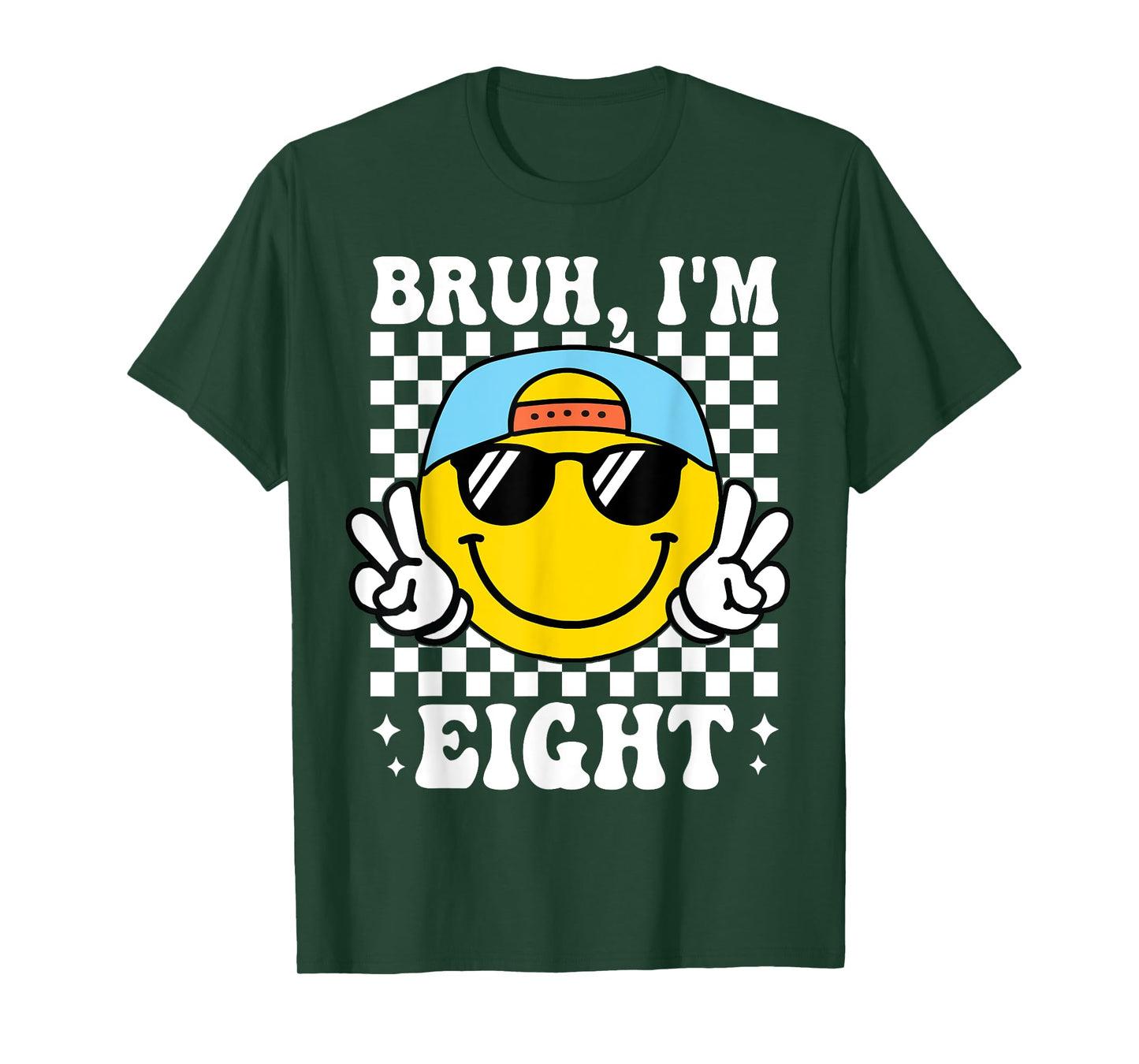 Bruh I'm Eight 8 8th Birthday Groovy Boys Girls 8 Years Old T-Shirt
