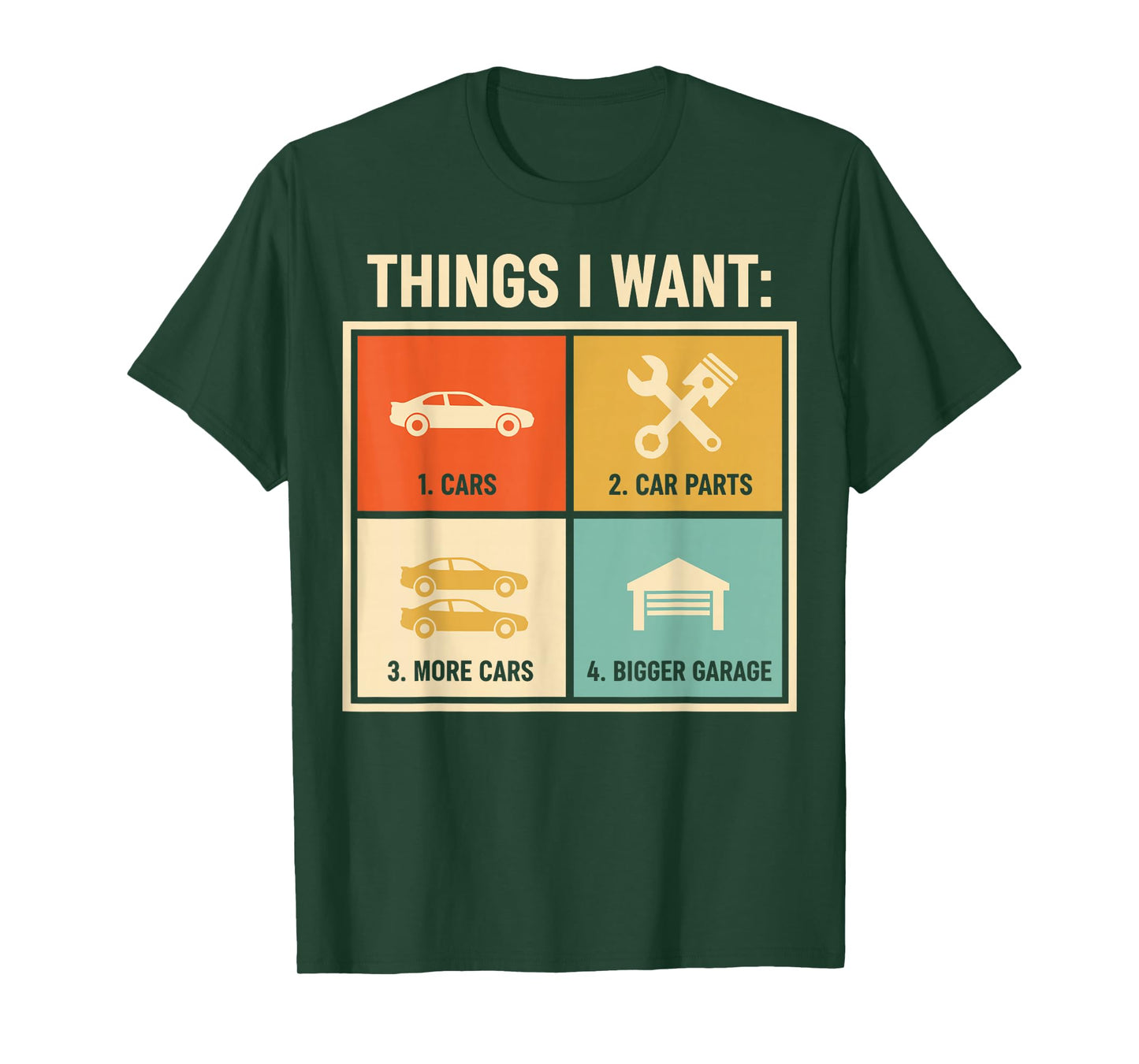 Things I Want Car Parts Enthusiast Auto Mechanic Engine T-Shirt
