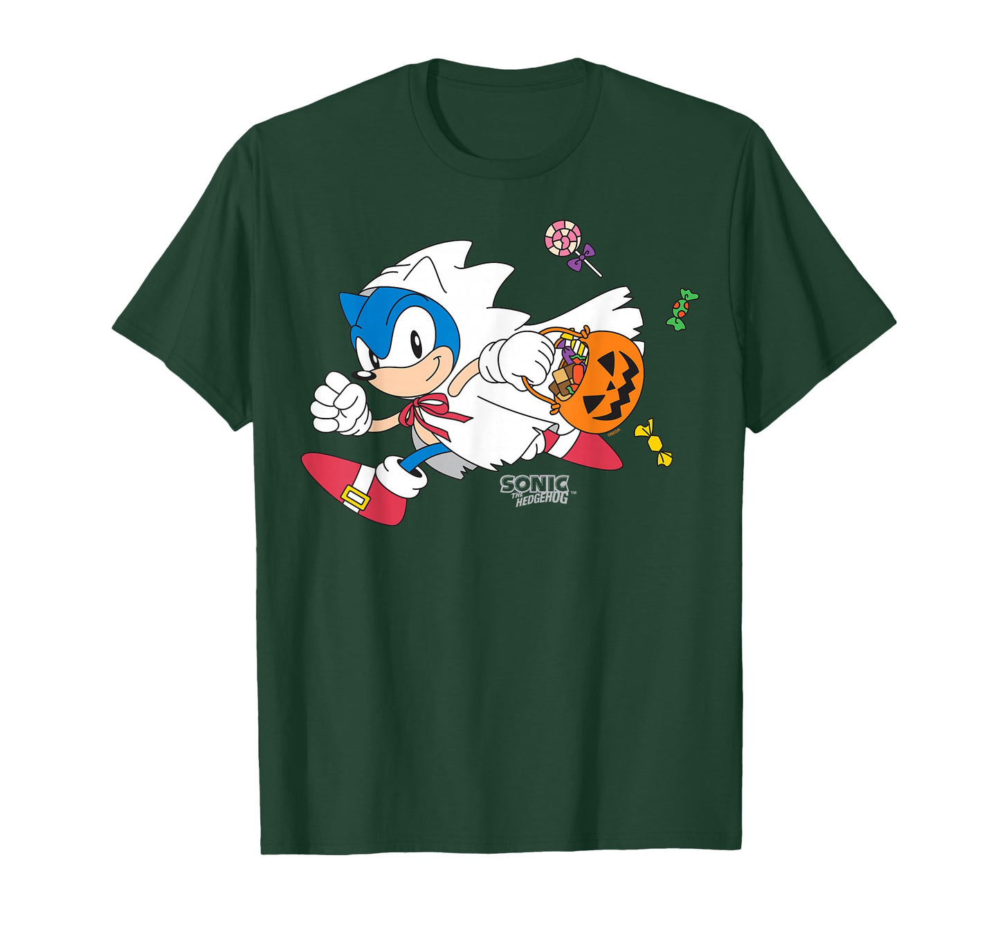 Sonic The Hedgehog Halloween Trick Or Treat Ghost Disguise T-Shirt