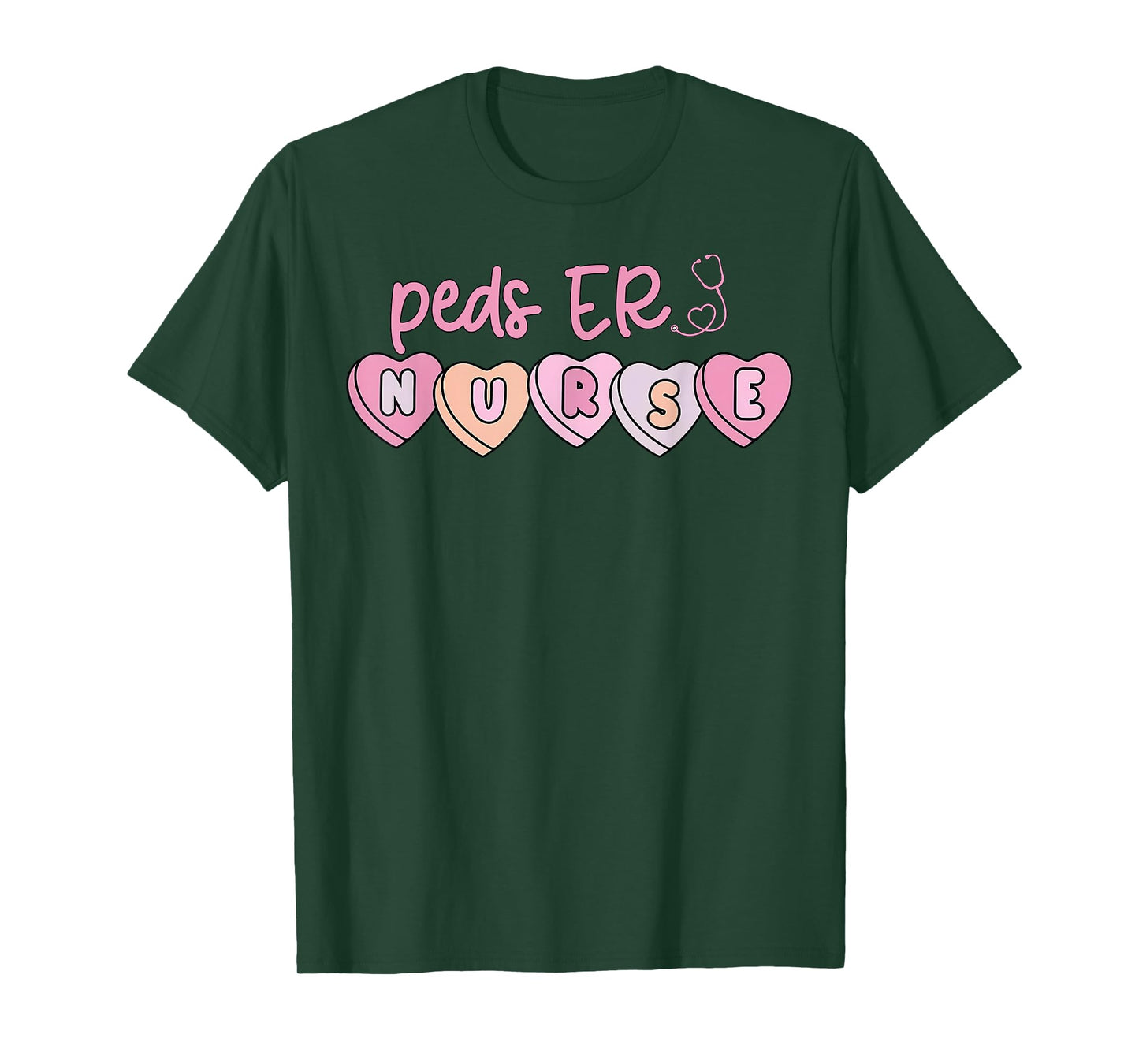 Peds ER Nurse Valentines Day Candy Heart Pediatric Nursing T-Shirt