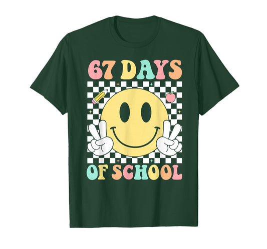 67 Days of School Teacher Kids Six Seven 6 7 Meme 100th Day T-Shirt