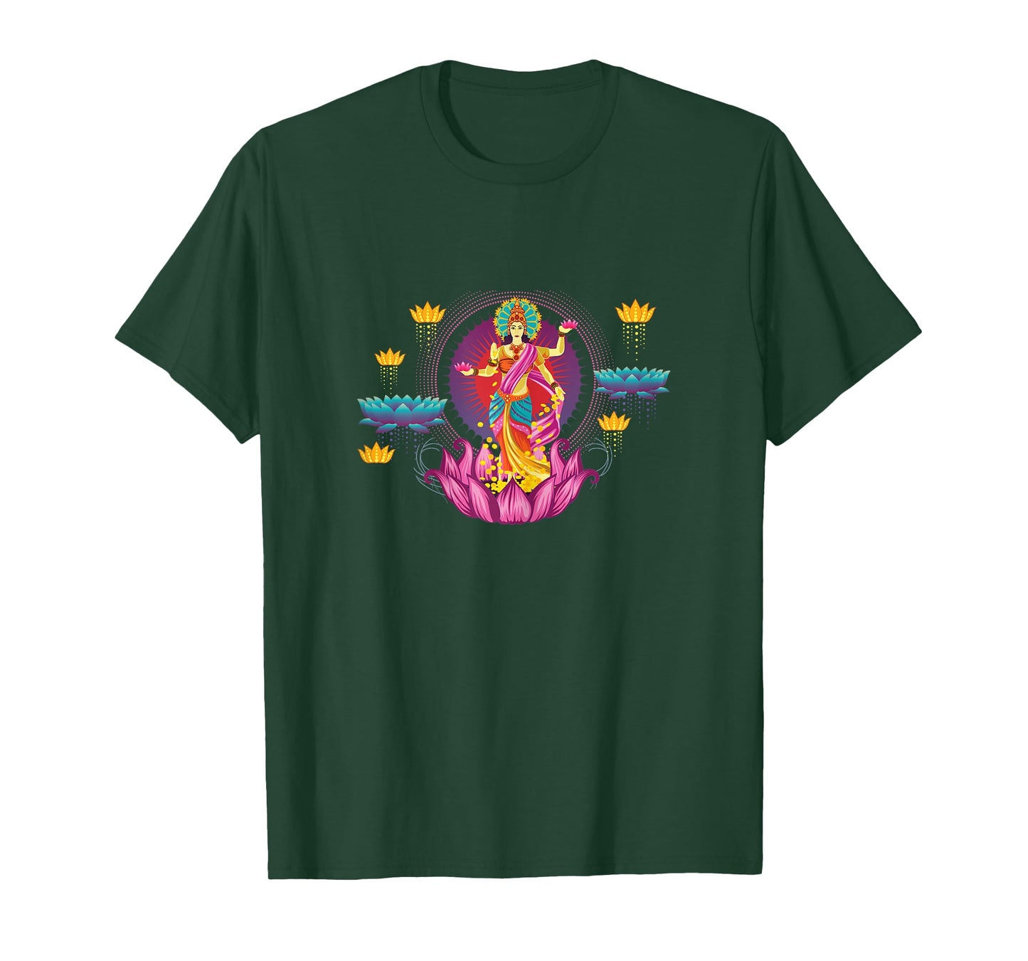 Beautiful Lakshmi Shirt Hindu Goddess of Wealth & Prosperity T-Shirt
