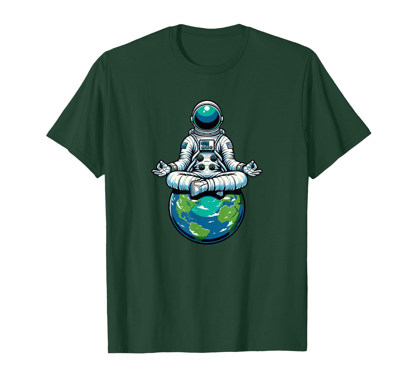 Meditating Astronaut Earth Planet Meditation T-Shirt