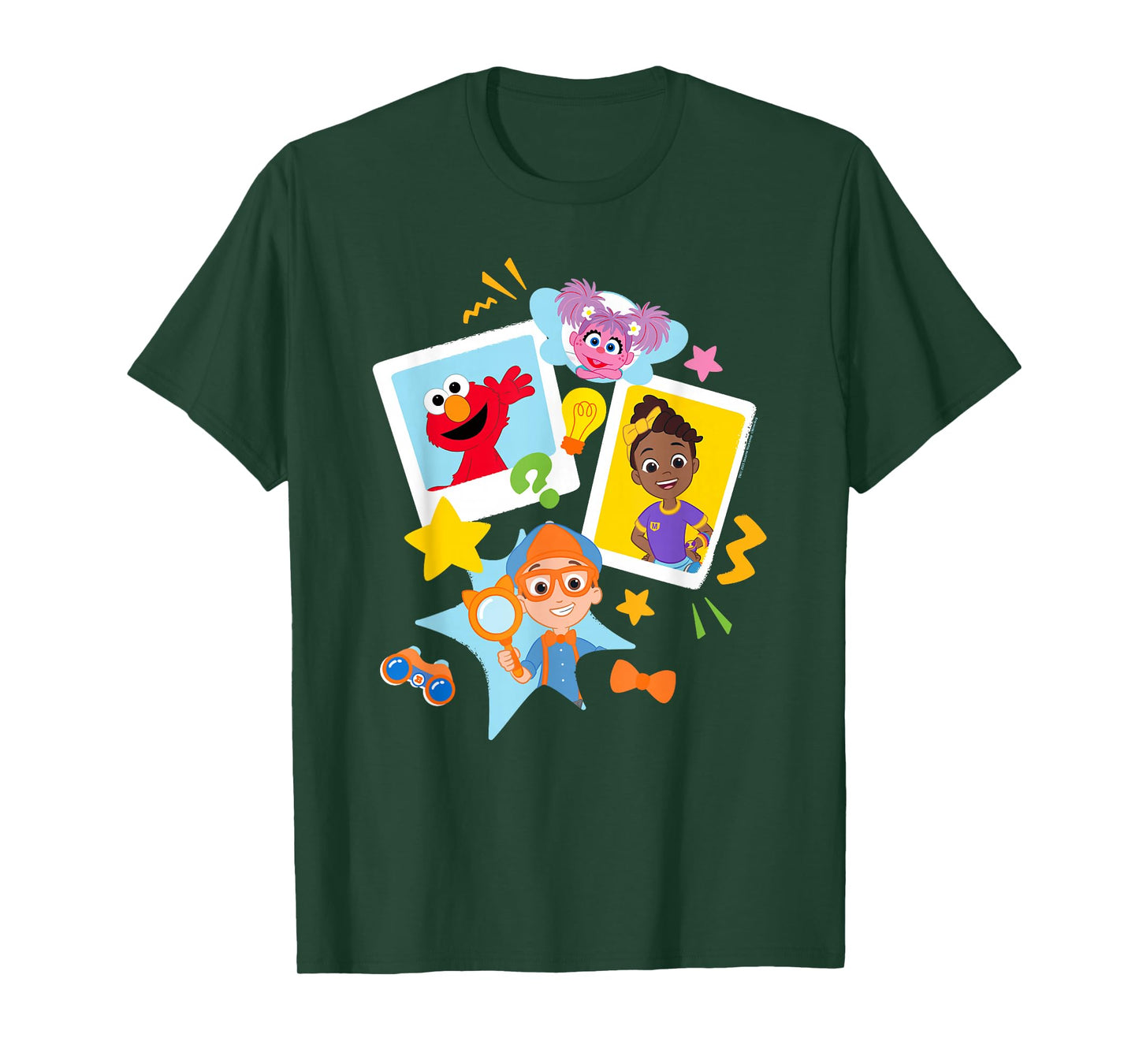 Blippi Sesame Street Cute Polaroid Portraits Collage T-Shirt