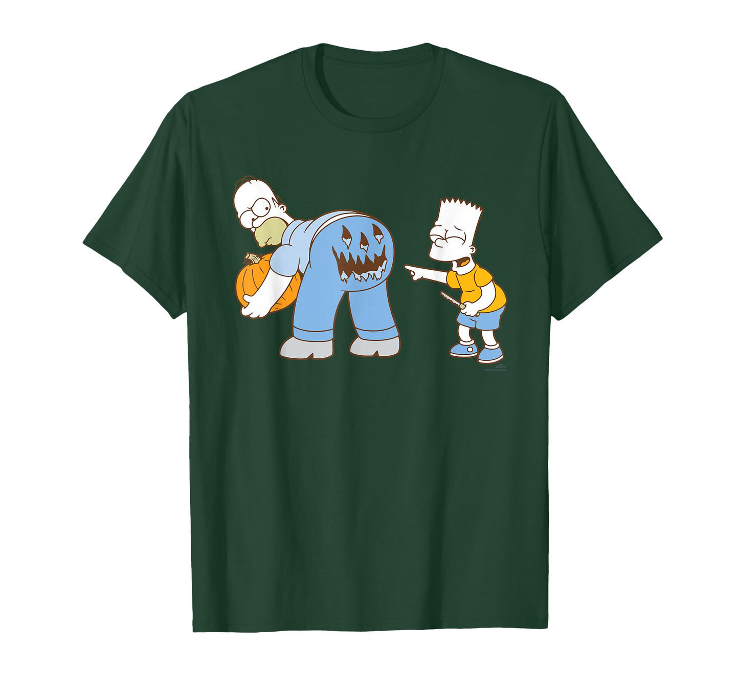 The Simpsons Halloween Bart and Homer Jack-O’-Lantern Butt T-Shirt