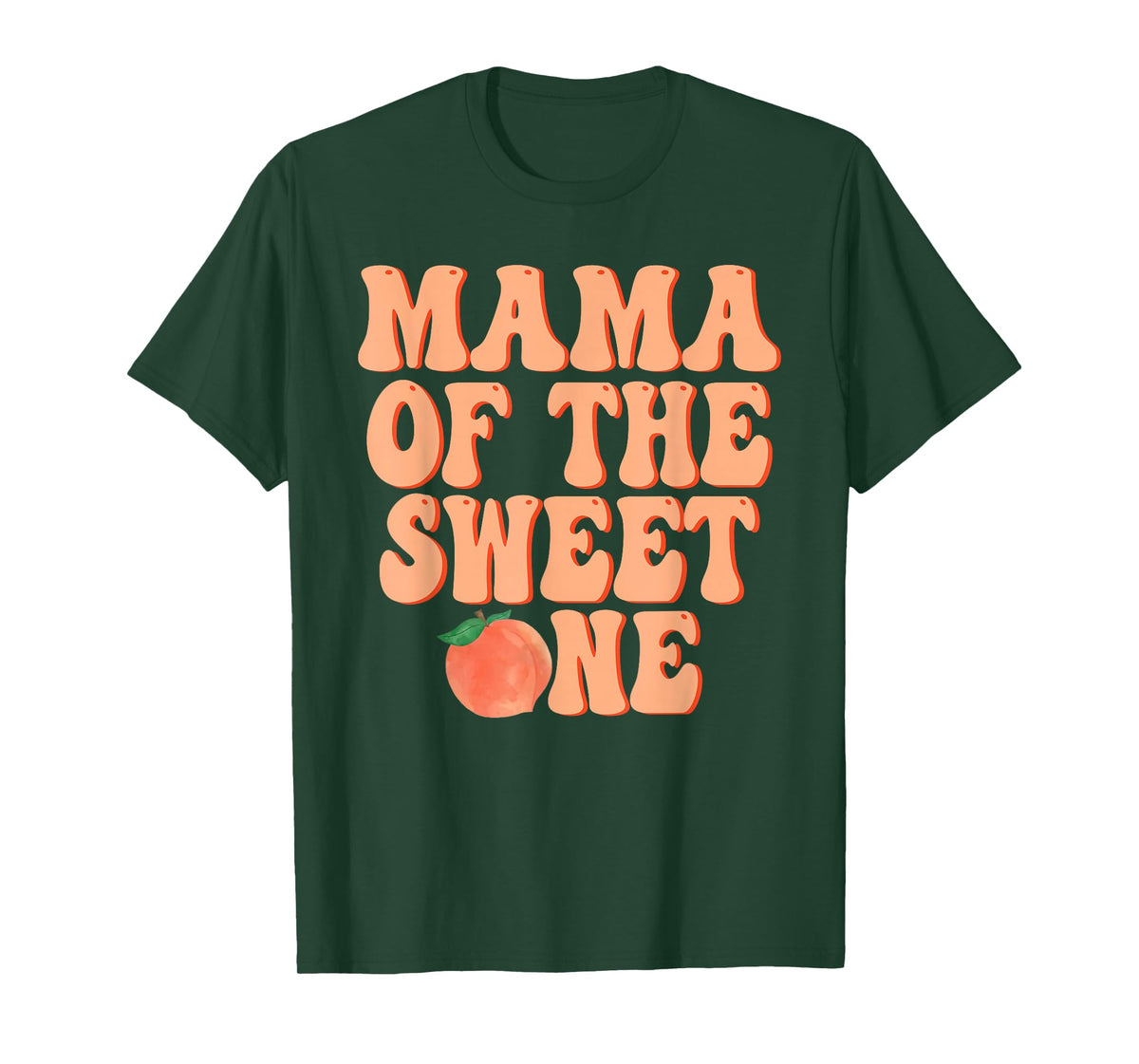 Mama of The Sweet One Peach 1st Birthday on Peach T-Shirt