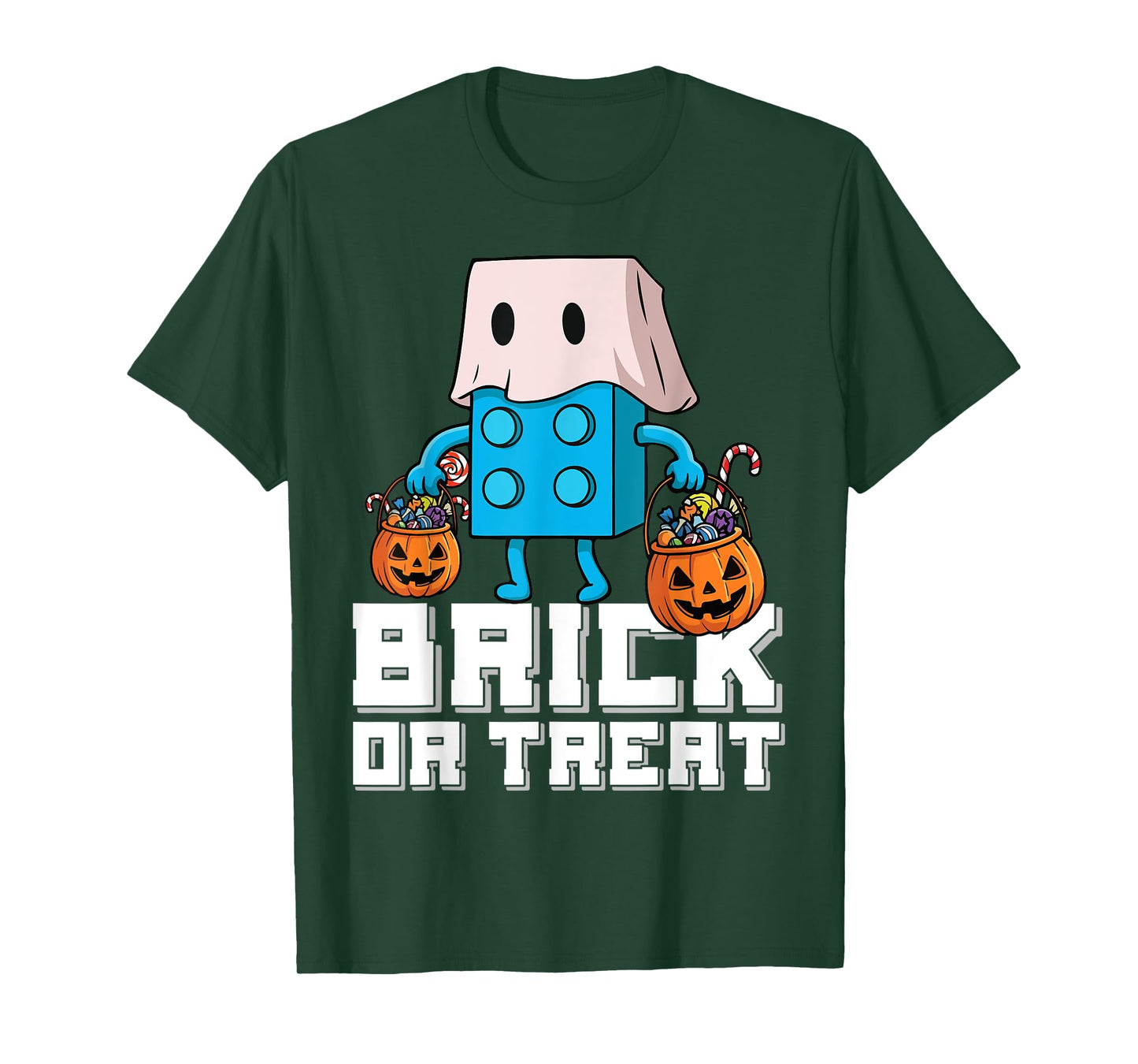 Brick Or Treat Brick Master Builder Halloween Block Building T-Shirt
