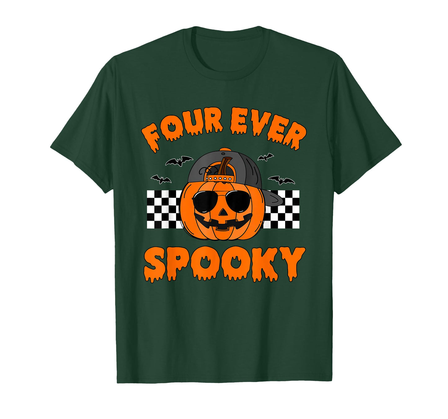 Four Ever Spooky Pumpkin Halloween 4th Birthday Boy 4 Years T-Shirt