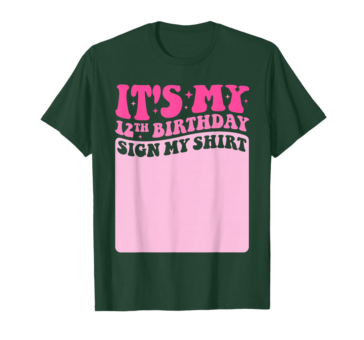 It's My 12th Birthday Girl Sign My Shirt 12th Birthday Party T-Shirt