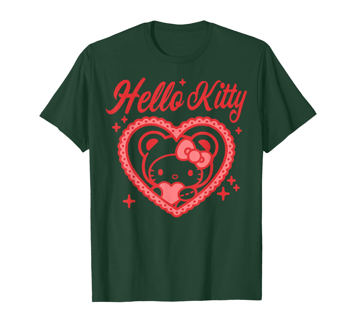 Hello Kitty Valentine's Day Bear Costume Holding Heart T-Shirt