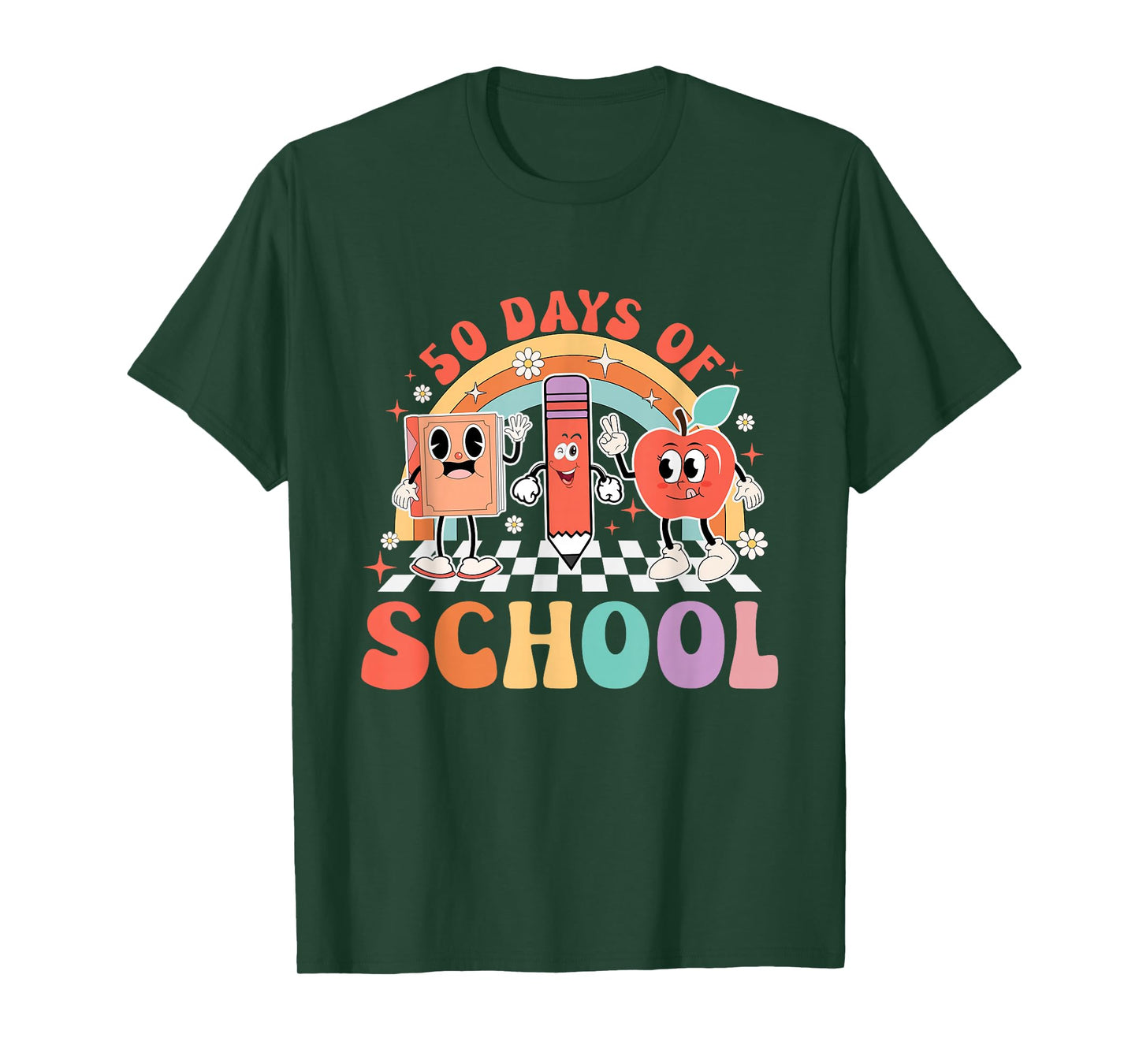 Retro 50 Days Of School Happy 50th Day Of School T-Shirt
