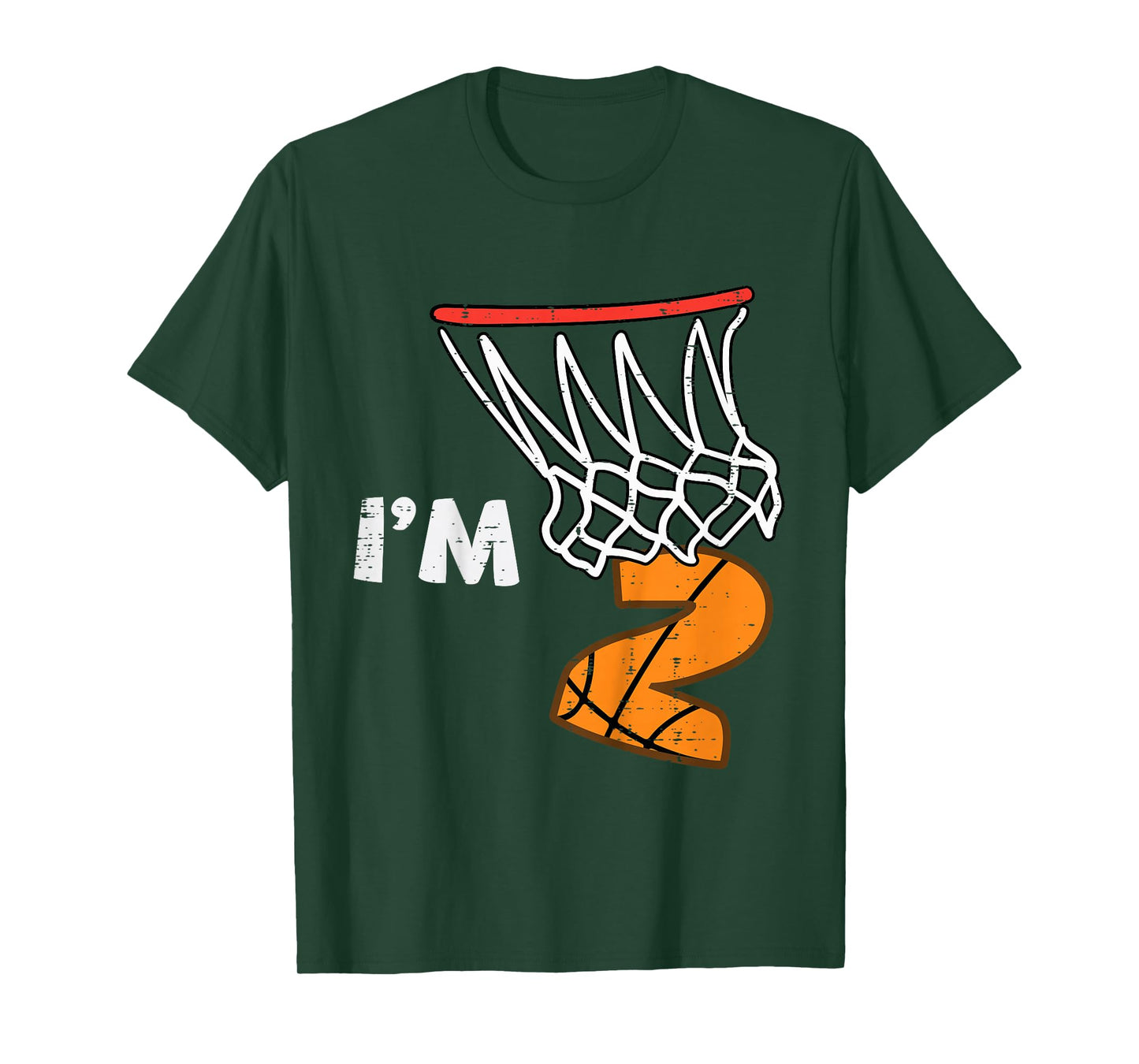 Kids 2nd Birthday Basketball Im 2 Two Year Old Bday Toddler Boys T-Shirt