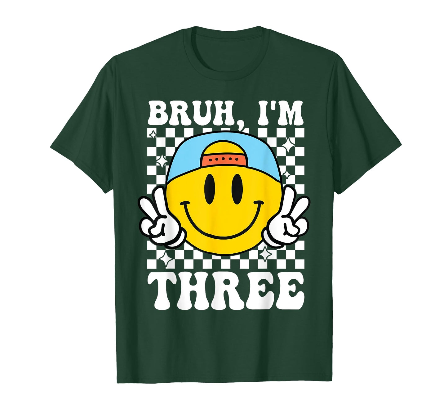Bruh I'm Three 3 3rd Birthday Groovy Boys Girls 3 Years Old T-Shirt