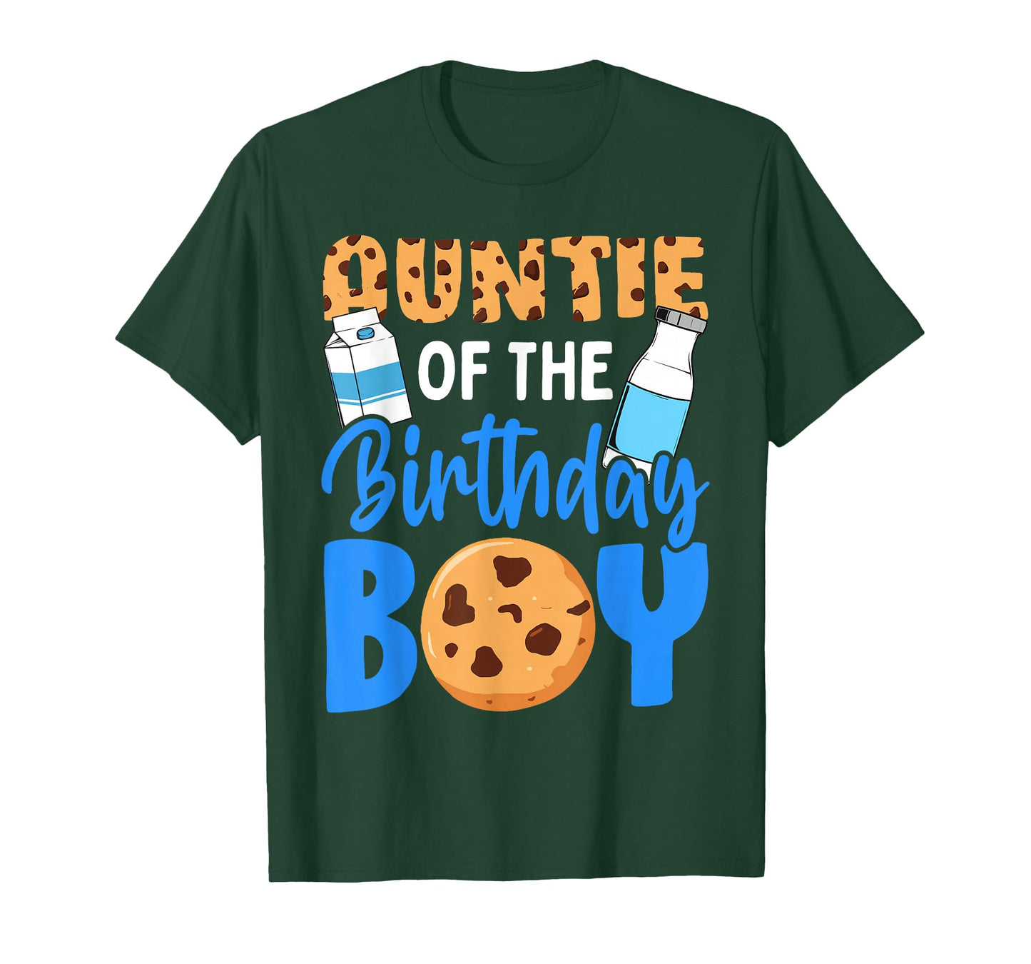 Auntie of the birthday boy Milk and Cookies 1st birthday T-Shirt