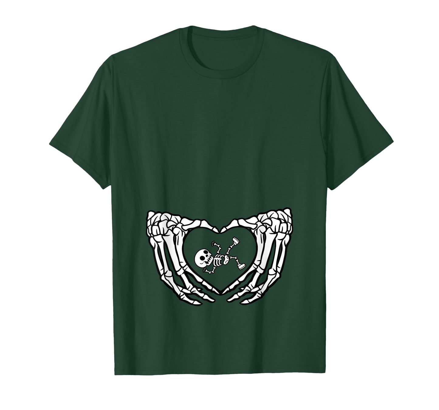 Happy Halloween Pregnant Baby Skeleton Spooky Season New Mom T-Shirt