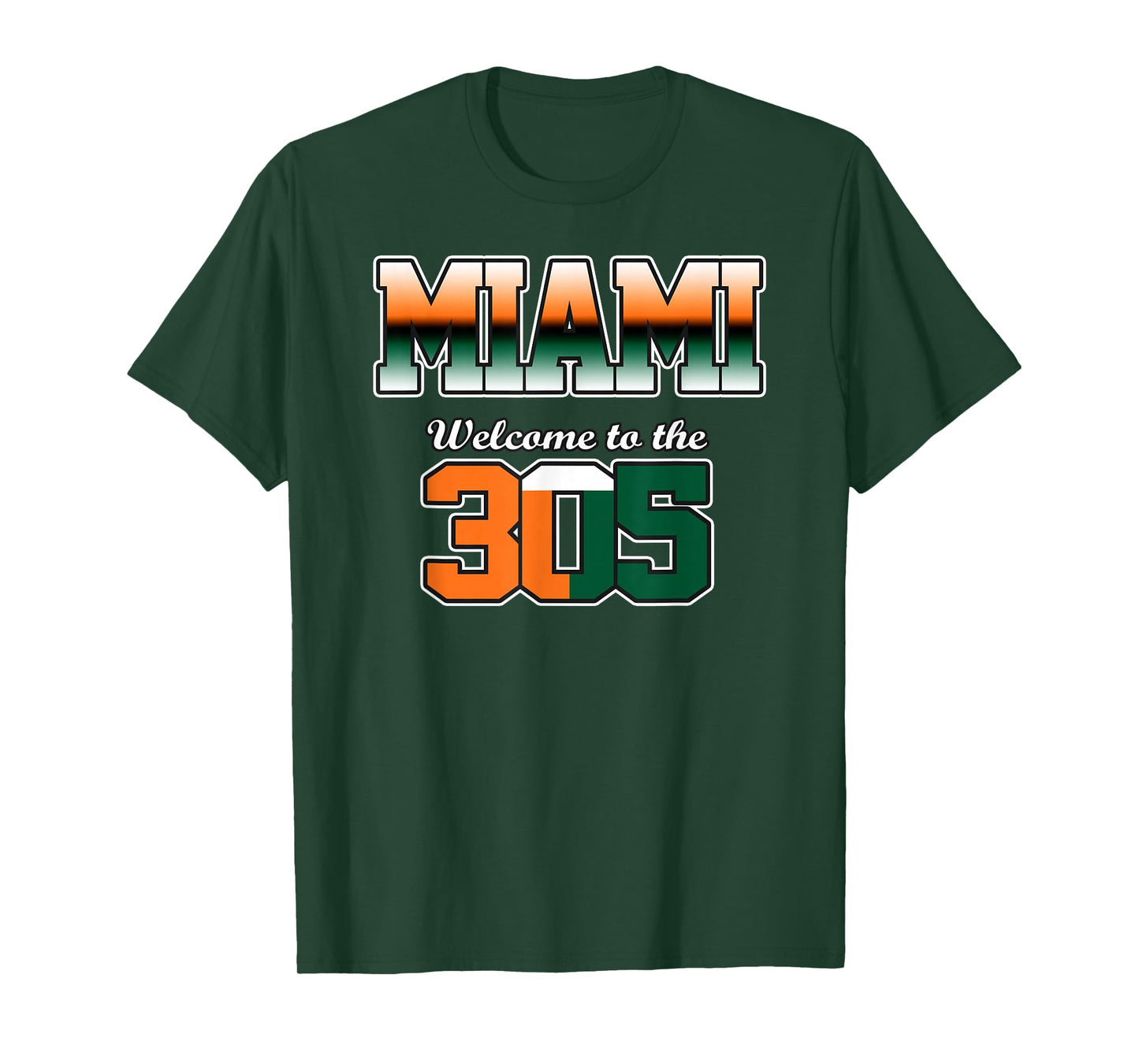 Miami Welcome to the 305 Orange Green City Pride Design T-Shirt