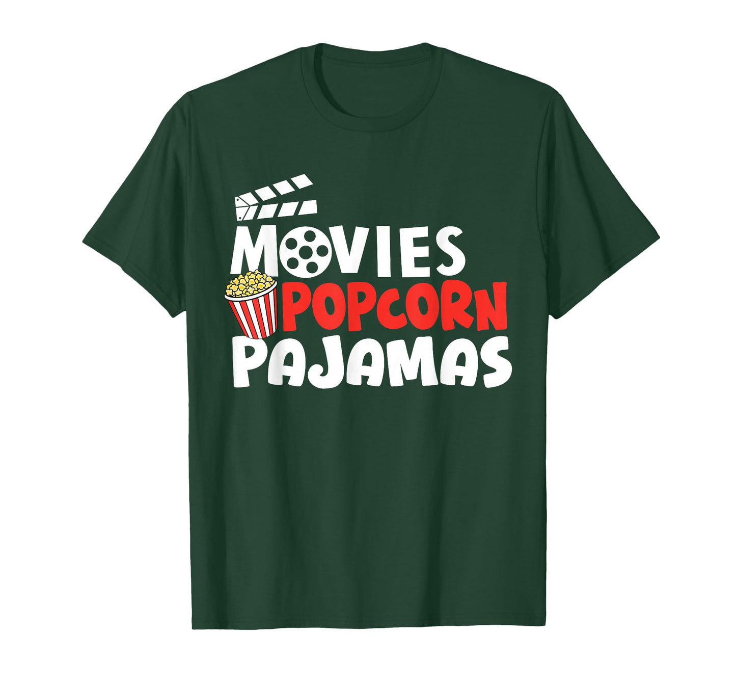 Movies Popcorn And Pajamas Popcorn Movie Night T-Shirt