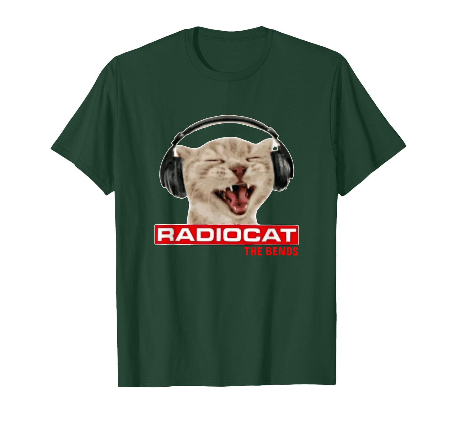 Radiocat The Bends Funny Music Cat Meme Cat Mom Cat Lover T-Shirt