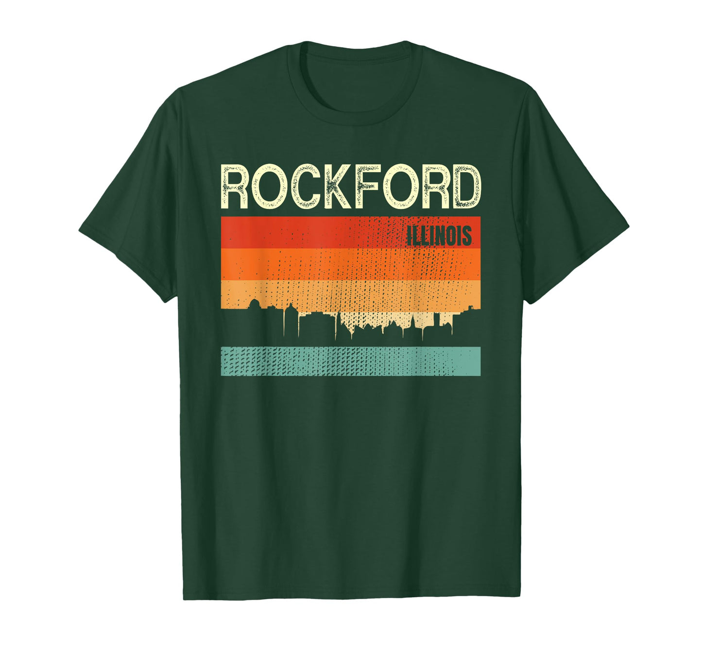Rockford Illinois Town Skyline T-Shirt