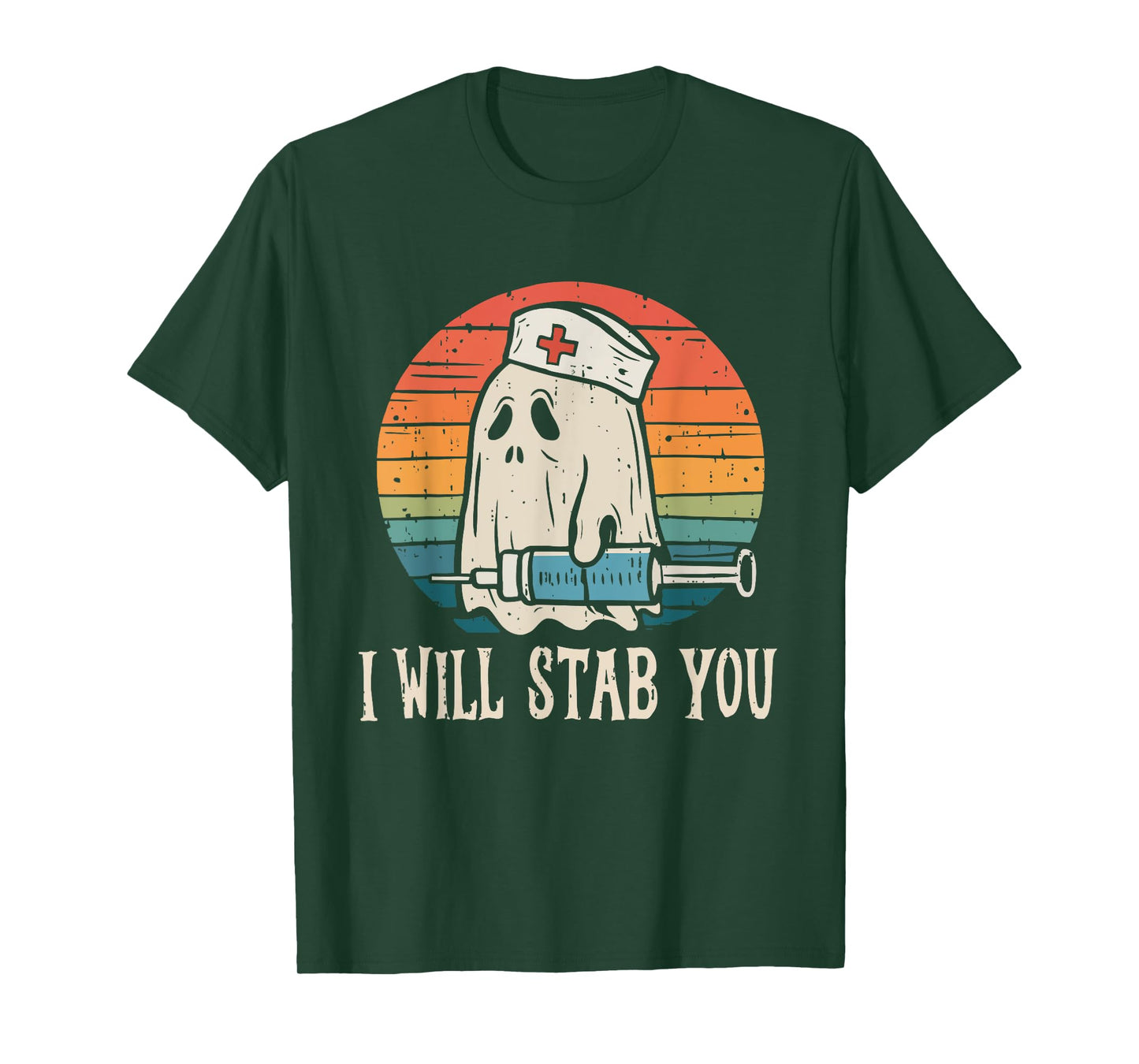 I Will Stab You Ghost Nurse Halloween Nursing RN LPN CNA ICU T-Shirt