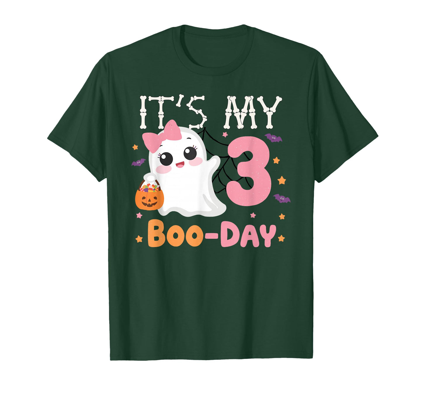 It's My 3rd Boo-Day Halloween 3 Year Old Ghost Birthday Girl T-Shirt