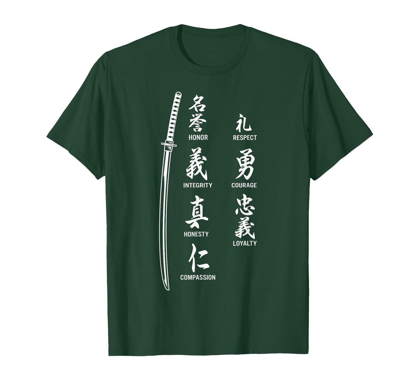 Vintage Japanese Letter Samurai Katana Sword Warrior T-Shirt