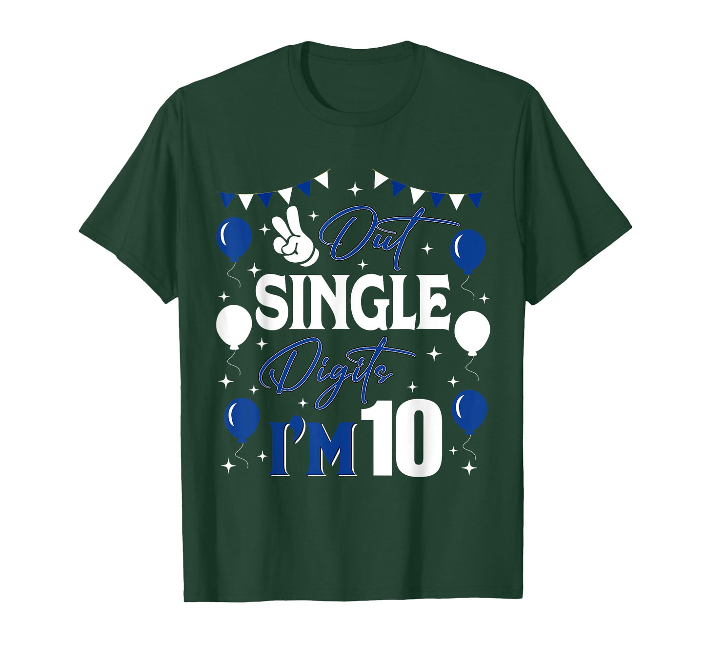 Peace Out Single Digits I'm 10 Year Old 10th Birthday Boys T-Shirt