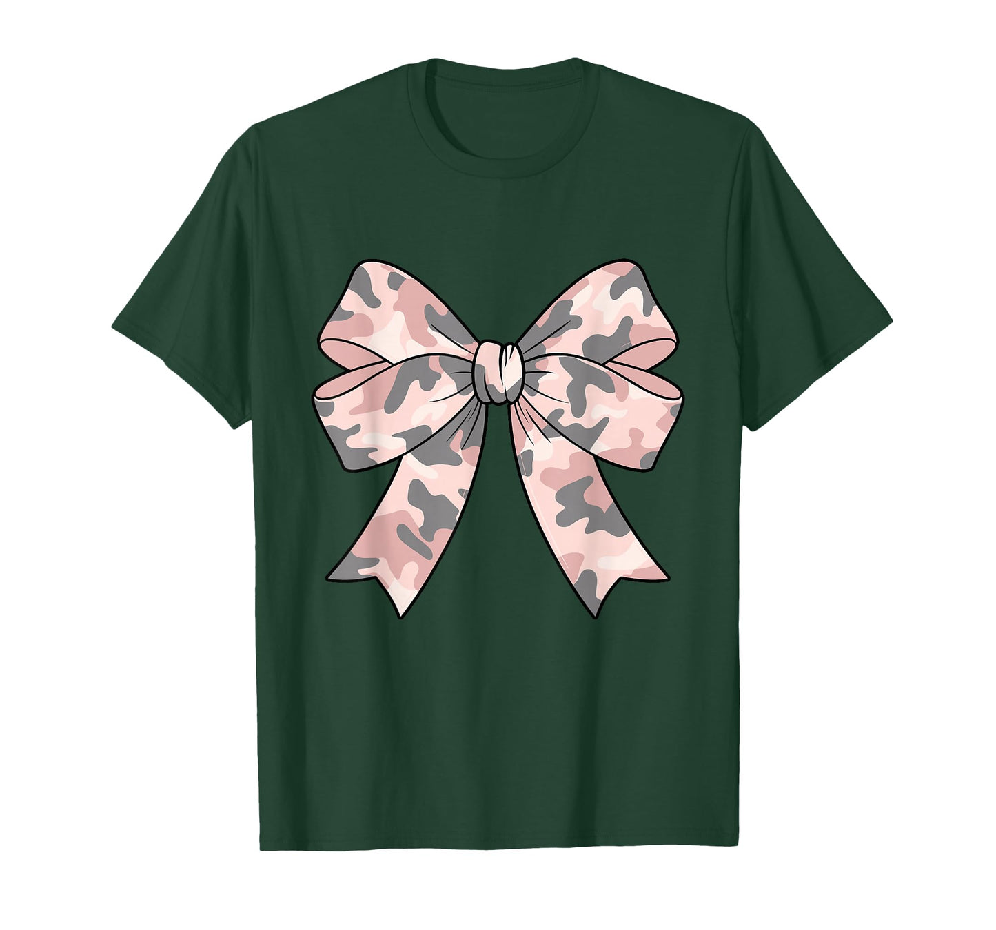 Camouflage Old Camo Bow Camo Coquette Bow Hunting Women Girl T-Shirt