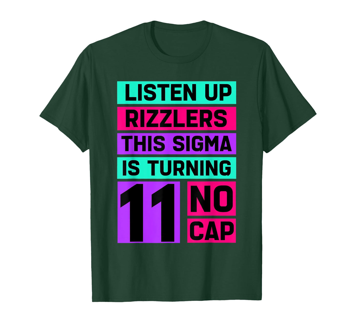 Funny 11 Year Old Birthday Rizz Sigma BrainRot T-Shirt