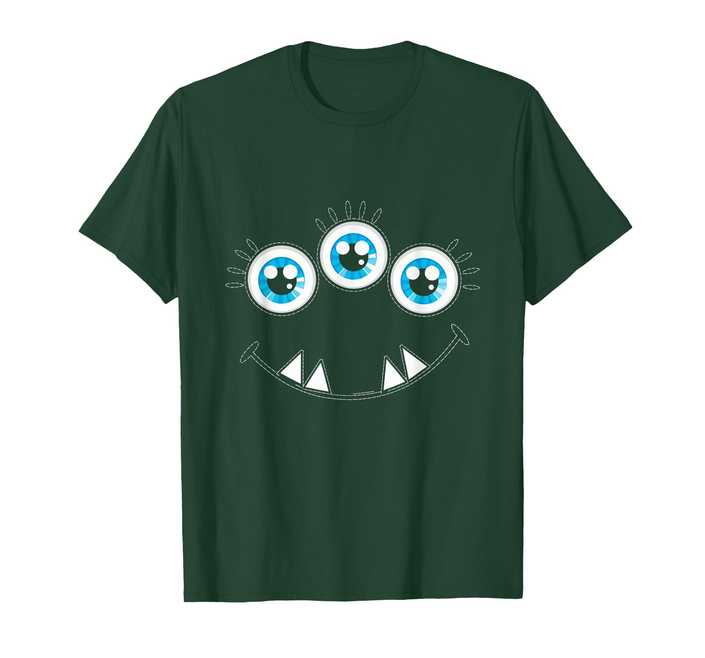 Three Eyed Monster Face Cute Halloween Fun Kids Adults T-Shirt
