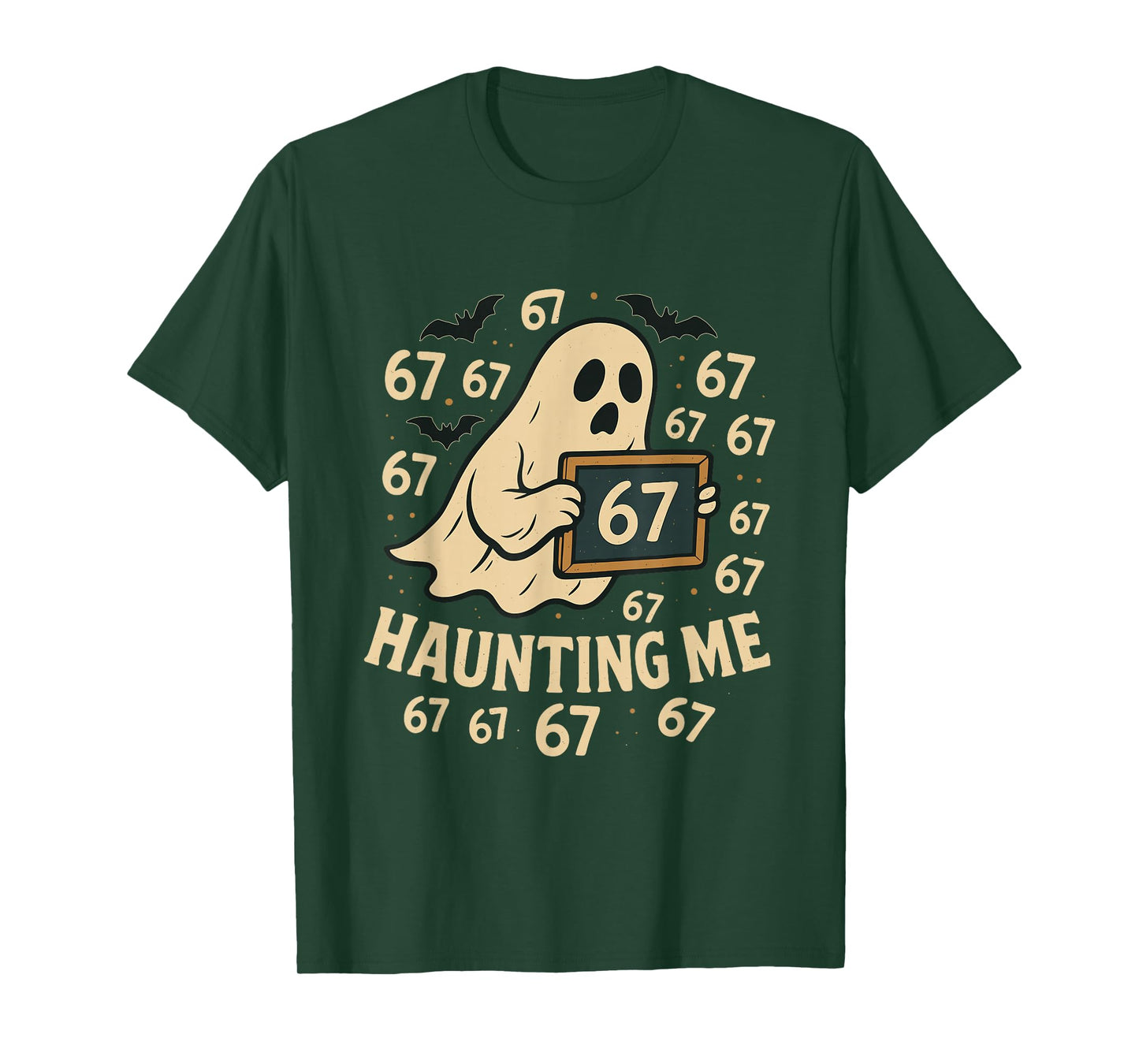 67 Halloween Ghost Math Meme Multiplication 6x7 Student Joke T-Shirt