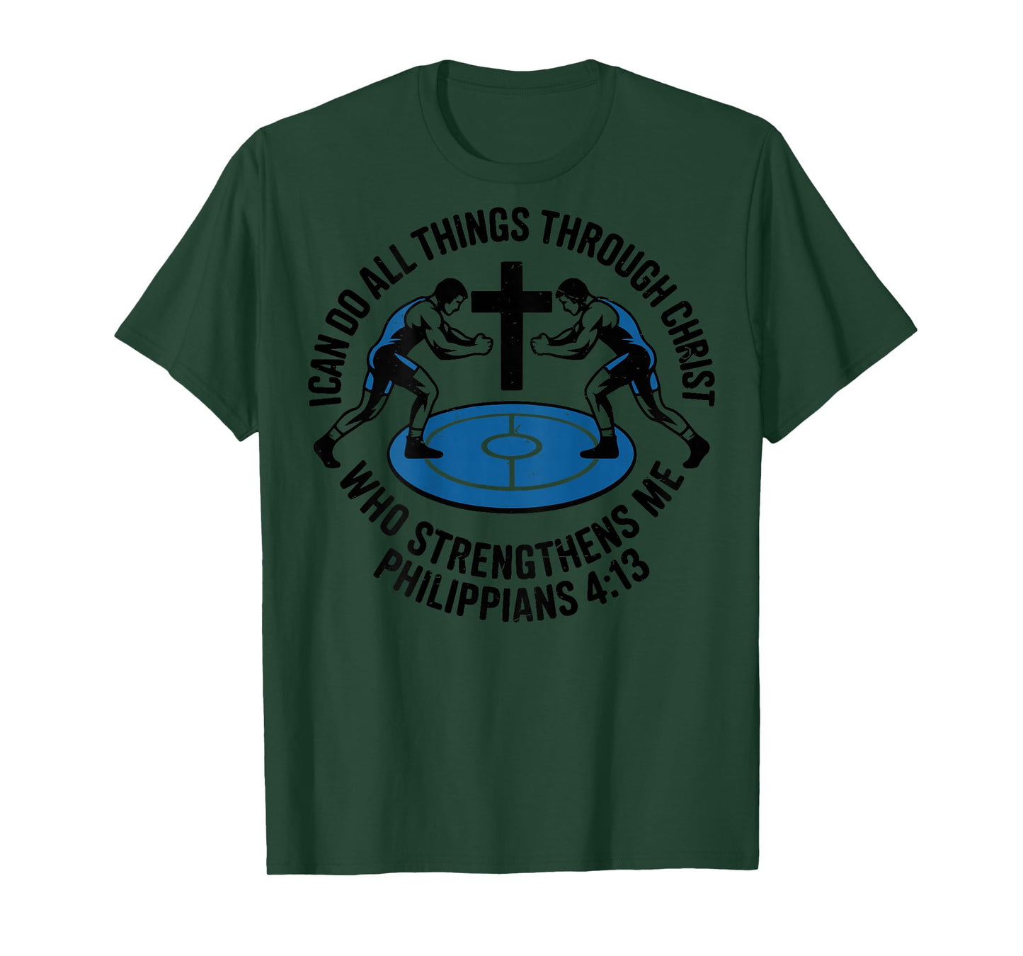 Youth Wrestling Christian Jesus I Can Do All Things Wrestler T-Shirt