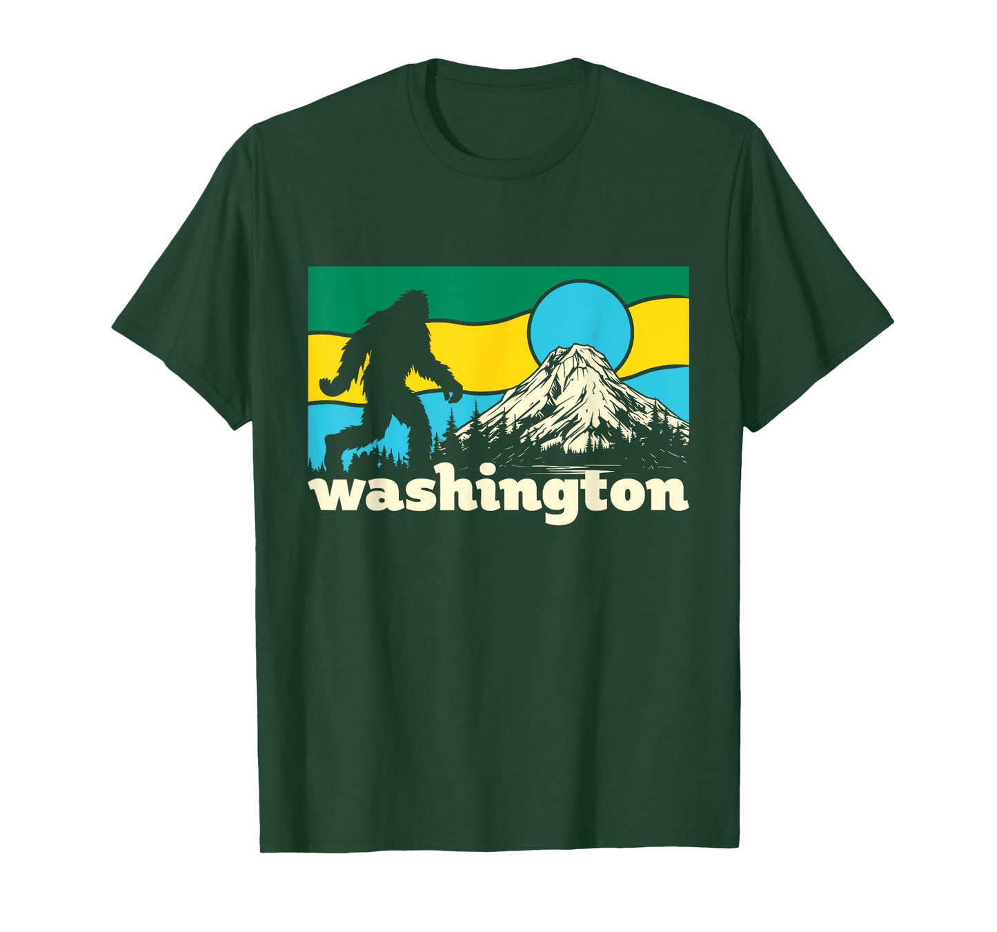 Washington State Home Mountains Bigfoot Sasquatch Yeti Gift T-Shirt