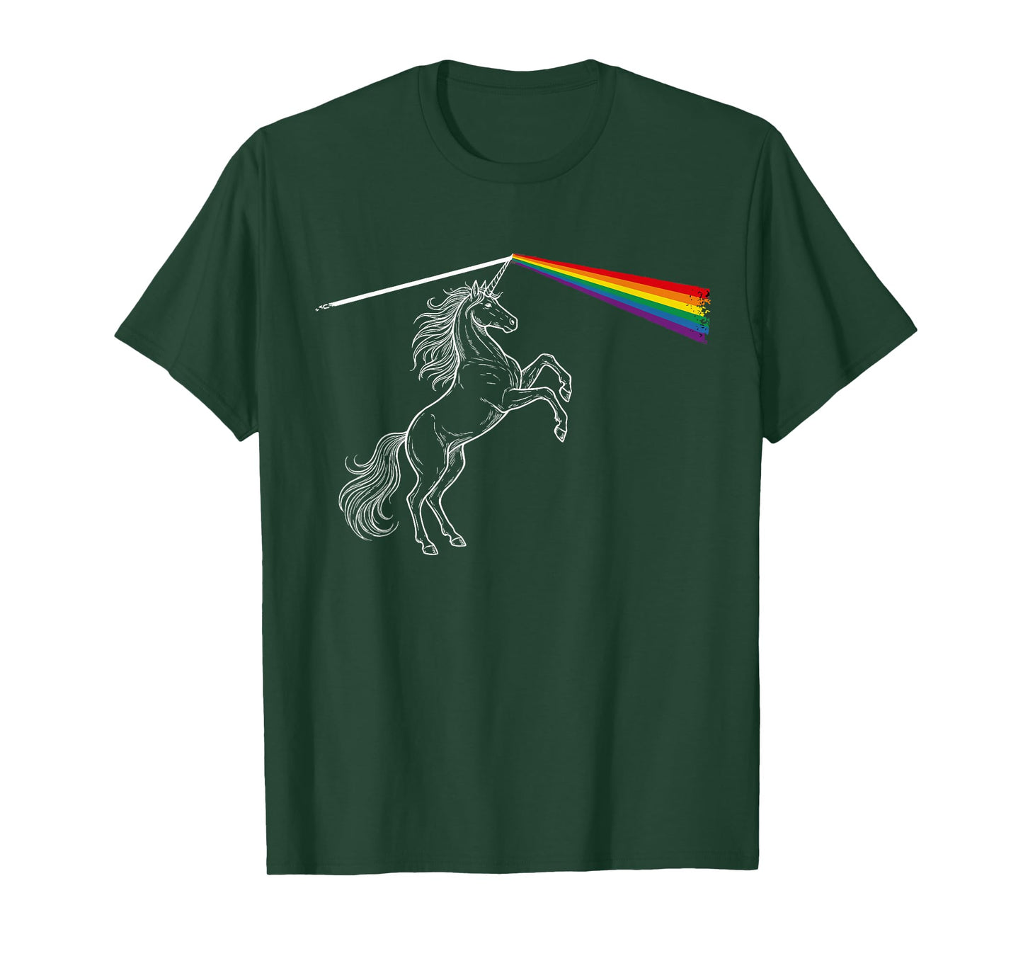 Playing with Light Unicorn Rainbow Men Kids Women T-Shirt