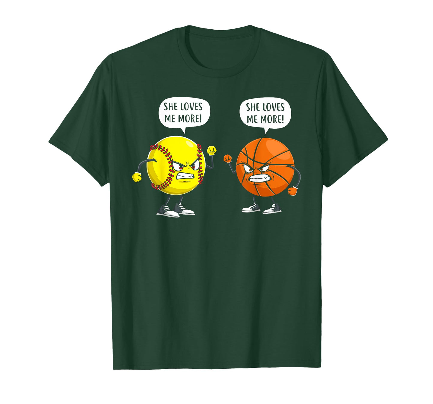 Softball basketball She loves me more women T-Shirt