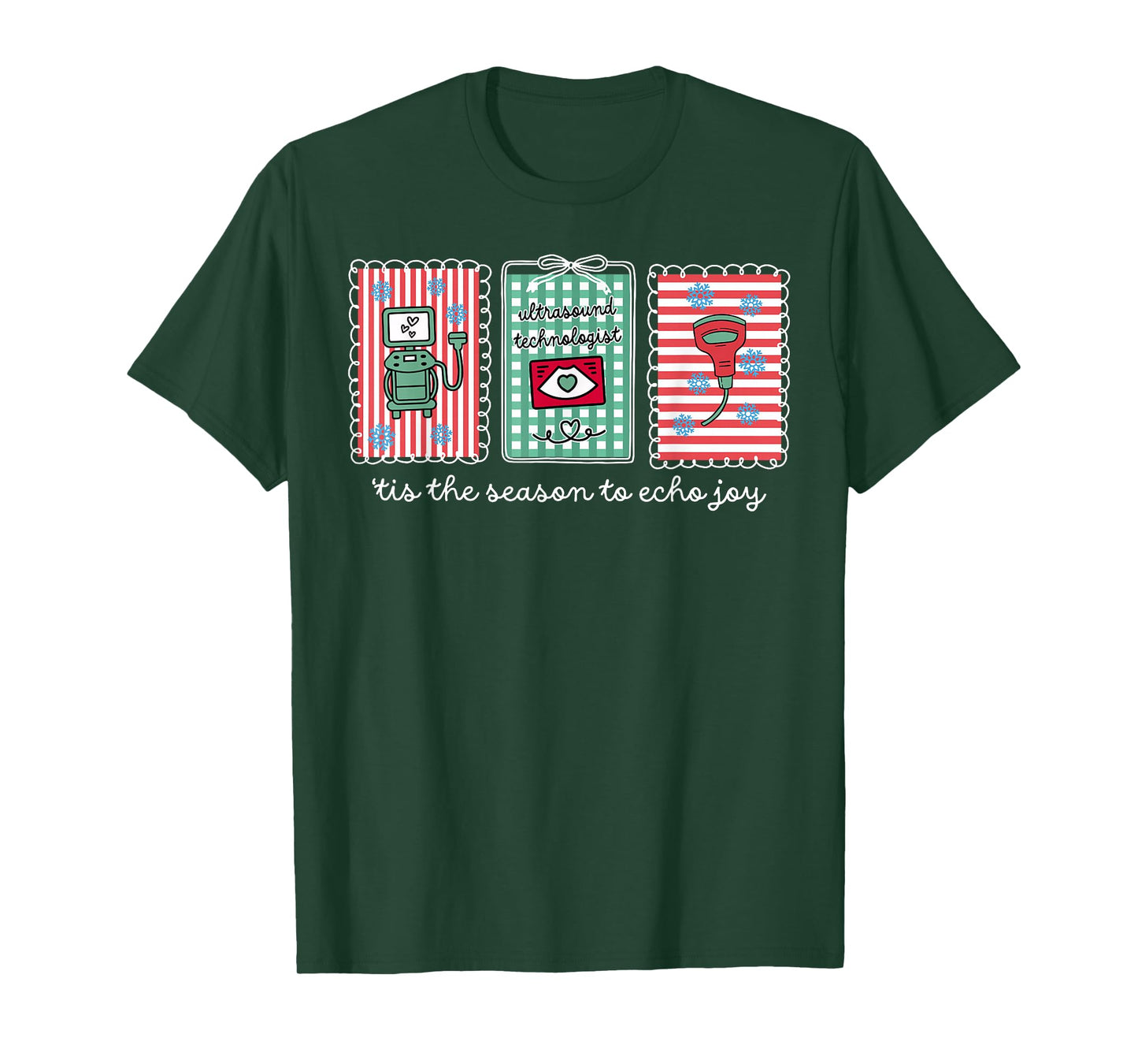 Tis The Season to Echo Joy Christmas Stamp Ultrasound Tech T-Shirt