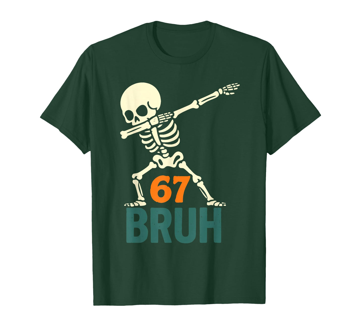 Bruh Halloween Meme Numbers Six Seven Skeleton Funny Kids T-Shirt