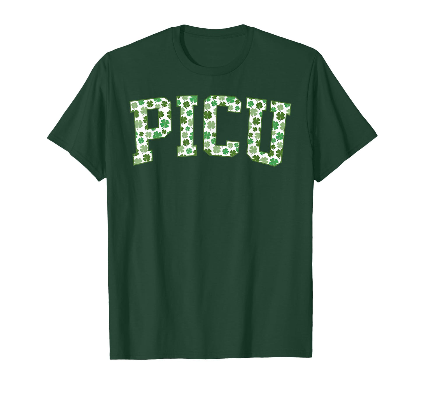 Retro PICU Nurse Shamrock St Patrick Day Pediatric ICU Nurse T-Shirt