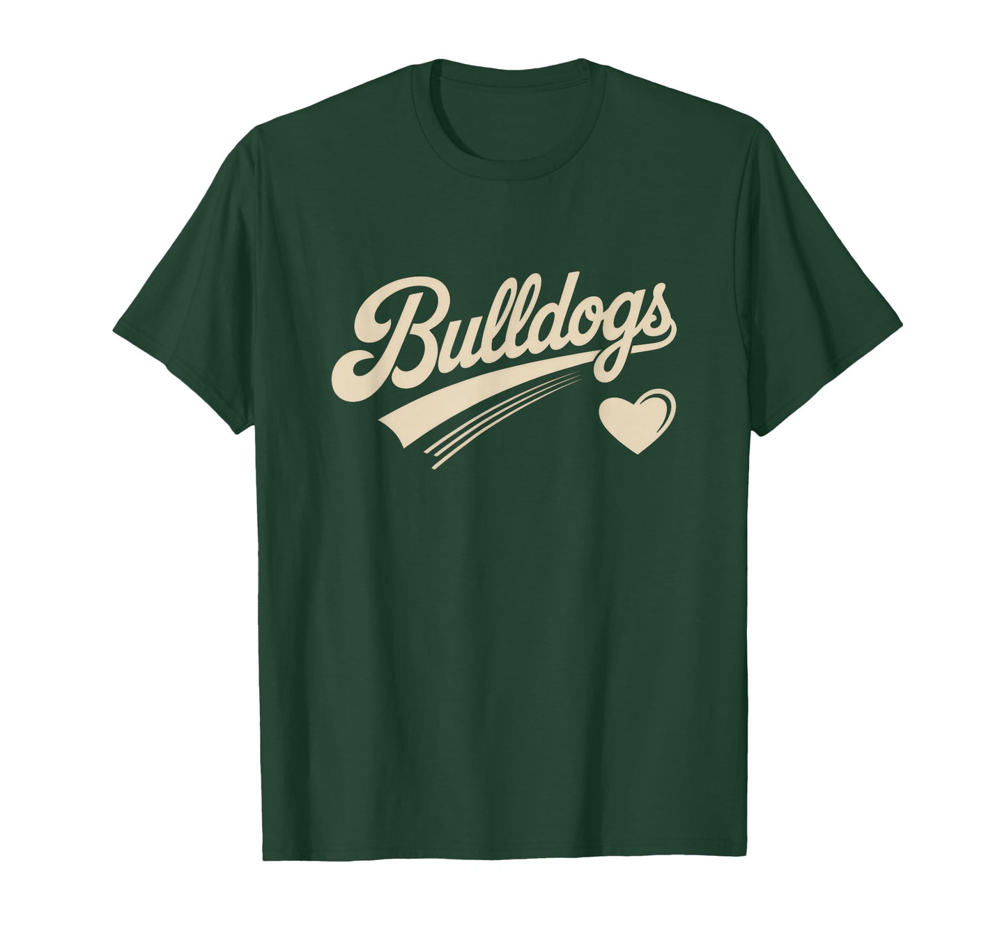 Retro Bulldogs Vintage Heart for Men Women Kids T-Shirt