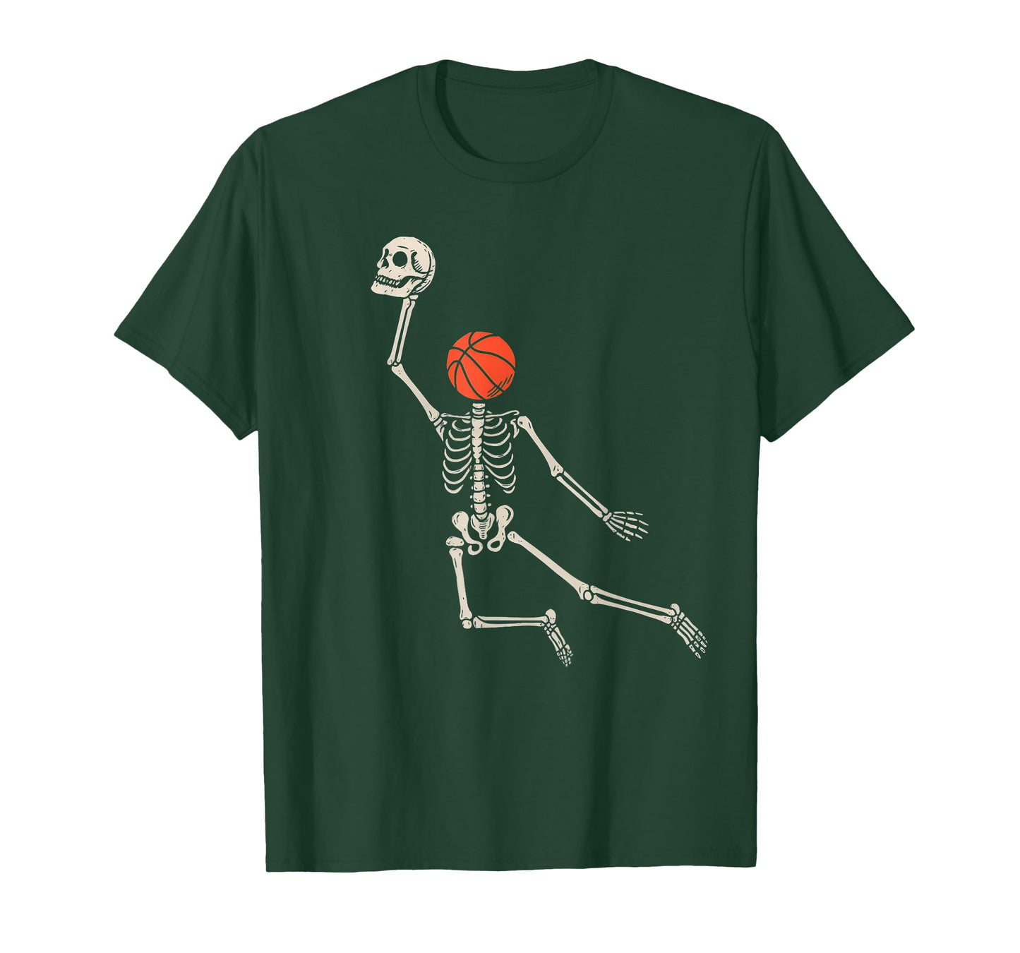 Basketball Halloween Skeleton Playing Basketball Slam Dunk T-Shirt