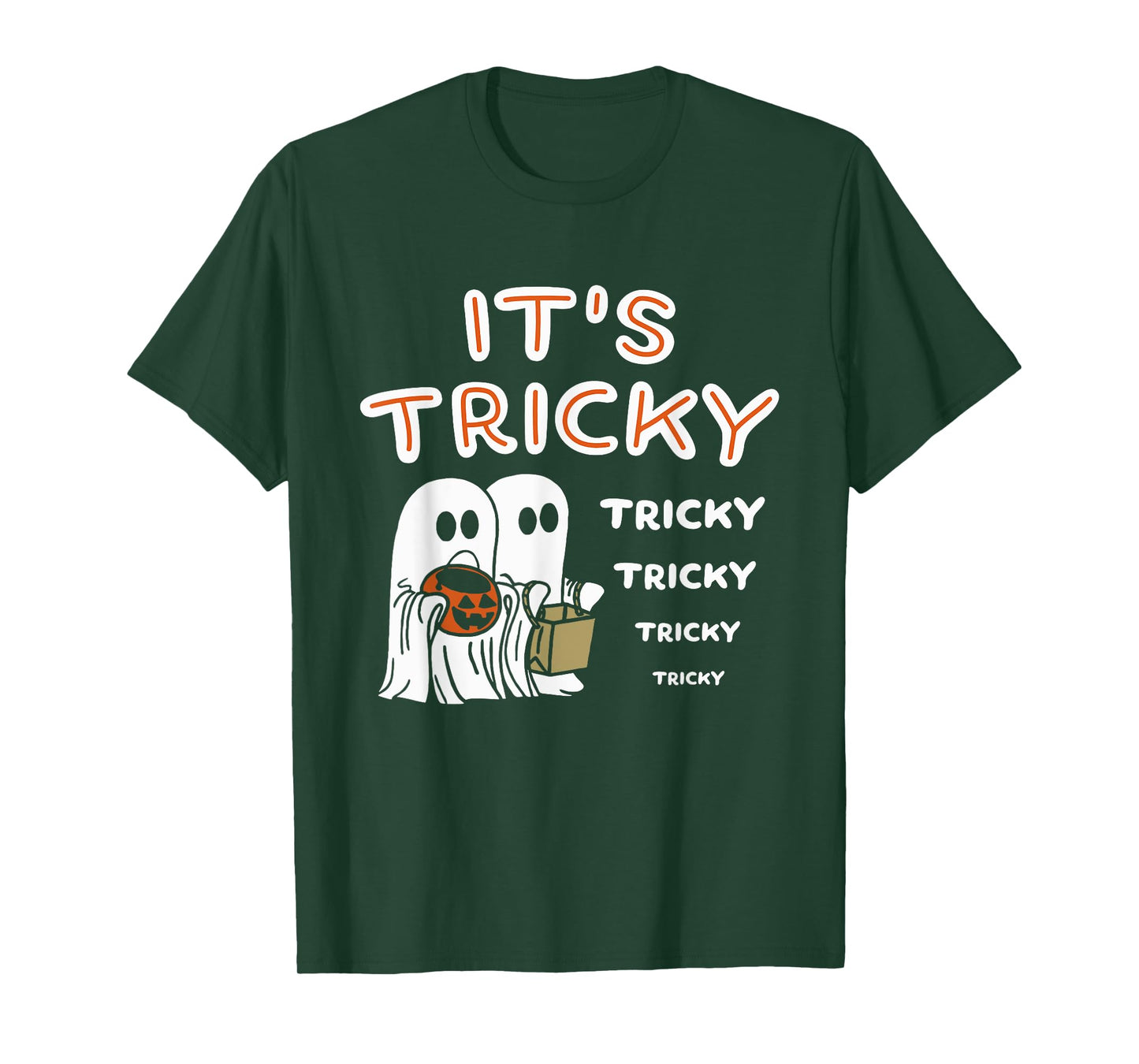 Funny Retro Ghosts Its Tricky Tricky Tricky Spooky Halloween T-Shirt