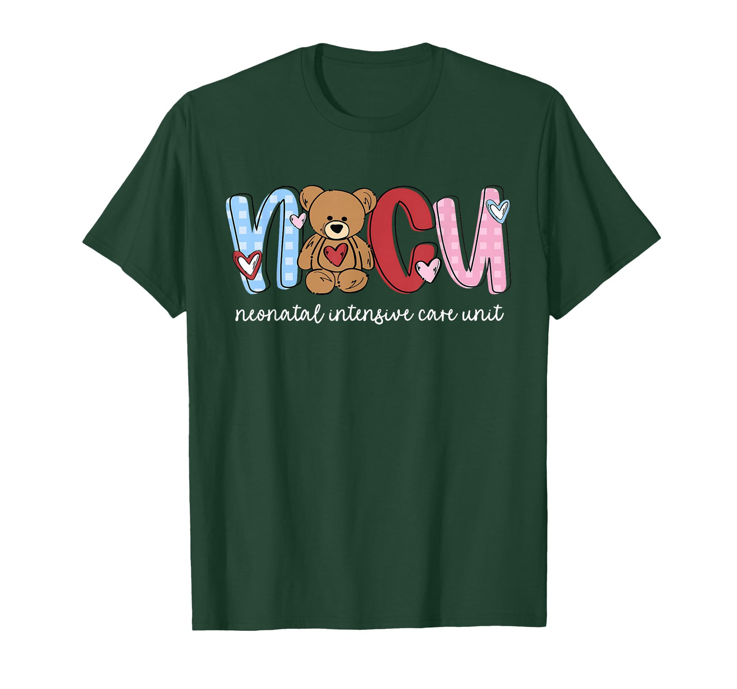 NICU Nurse Valentine Cute Bear Nursing Valentines Day T-Shirt