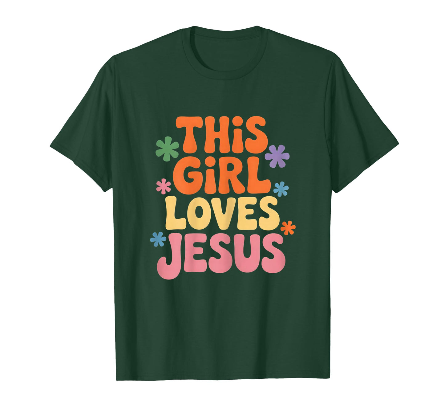 This Girl Loves Jesus Christian Faith Retro Church Prayer T-Shirt