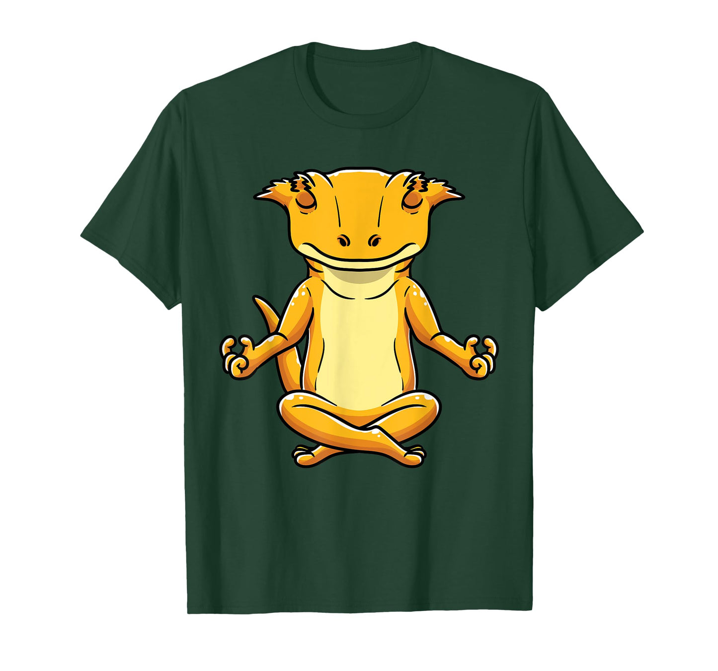 Funny Yoga Crested Gecko Meditating Lizard Reptile T-Shirt