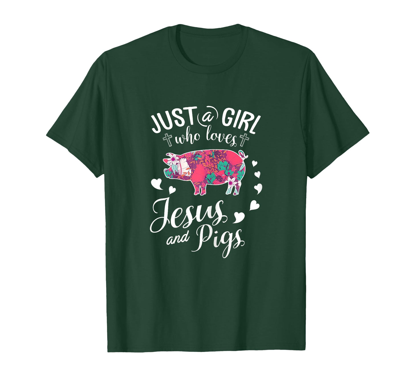 Just A Girl Who Loves Jesus And Pigs T Shirt Farmer Lover T-Shirt